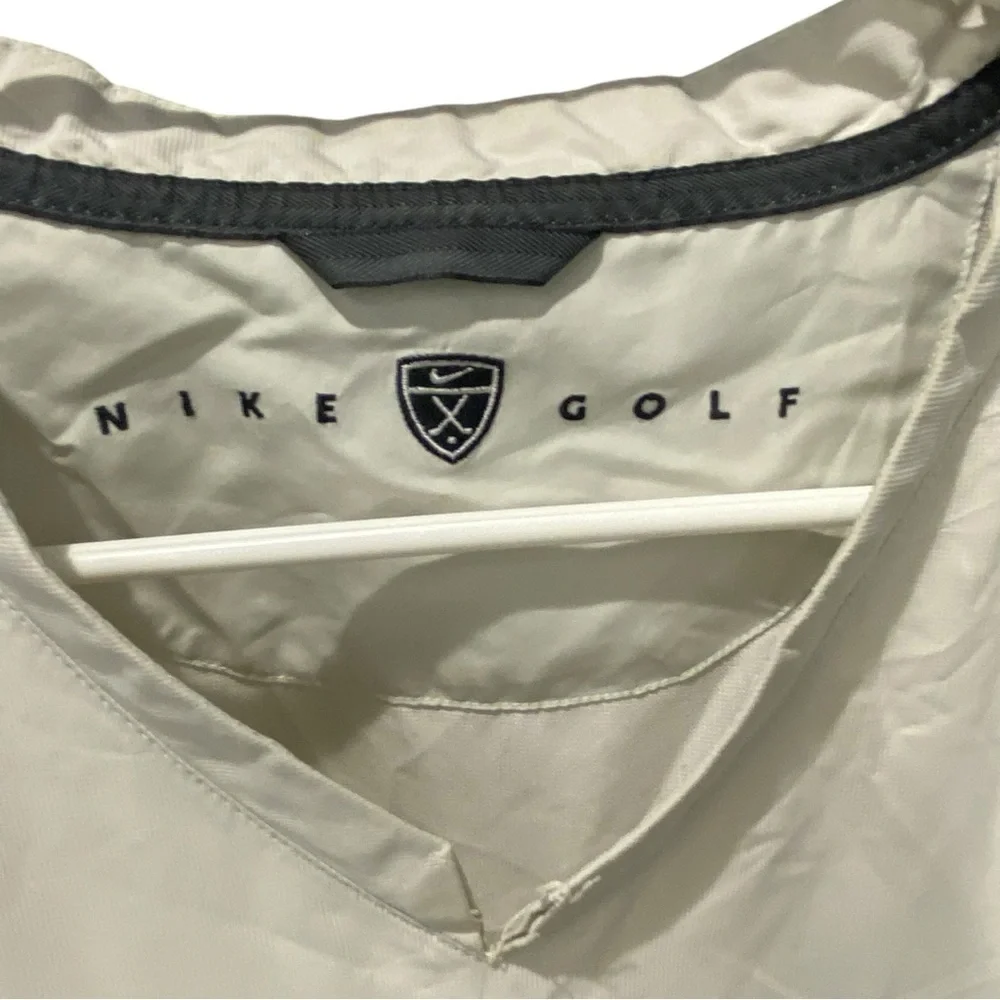 NIKE GOLF Mens Cream Long Sleeve Water Repellent Tee Relaxed Fit Size L